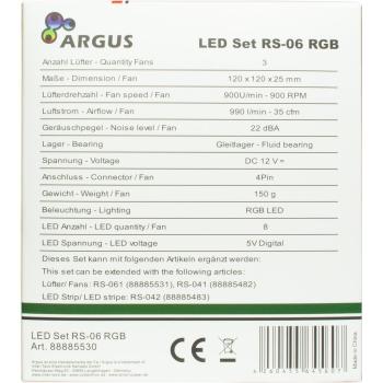 Gehäuselüfter Argus RGB-Fan Set RS-06